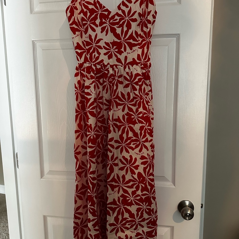 H&M Red and White Floral Maxi Dress